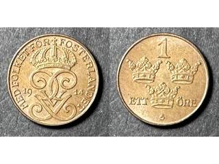 Sverige Gustav V (1907-1950) 1 öre 1914 (sluten 4), 01/0