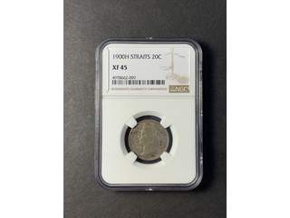 Straits Settlements Queen Victoria (1837-1901) 20 cents 1900 H, VF-XF, NGC XF45