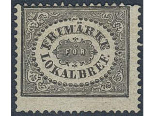 Sweden. Facit 6E1 ★, (1 skill) black. First reprint 1868. SEK 5000