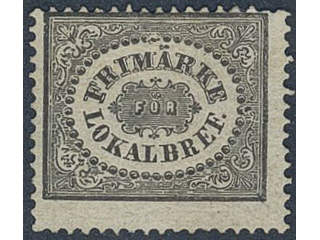Sweden. Facit 6E1 ★, (1 skill) black. First reprint 1868. SEK 5000