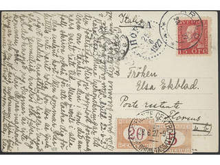 Sweden. Facit 176C cover , 15 öre on postcard sent from ARILD 23.6.27 to Italy. Poste …
