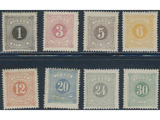 Sweden. Postage due Facit L1–8 ★ , Postage dues 1–30 öre short SET (8). SEK 5060