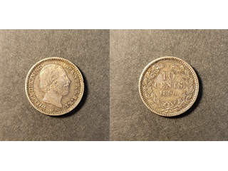 Nederländerna Willem II (1840-1890) 10 cents 1890, AU/UNC