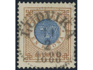 Sweden. Facit 49a used, 1 Krona orange-brown/blue. EXCELLENT cancellation LUDVIKA …