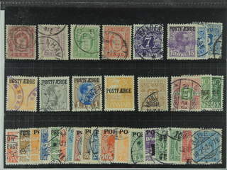 Denmark. Used 1871–1930. Back of the book material. All different, e.g. Tj 2, 6, 9, 14, …