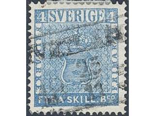 Sweden. Facit 2e used , 4 skill blue, medium-thick paper. Very fine copy with beautiful …