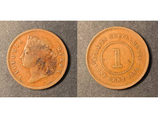 Straits Settlements Queen Victoria (1837-1901) 1 cent 1885, VF