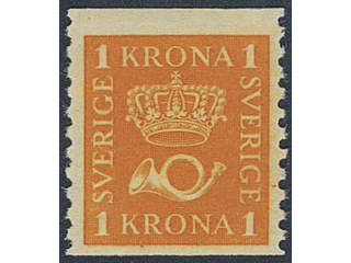 Sweden. Facit 168 ★★, 1 Krona orange vertical perf 9¾. B-ppr. Sign. KAN. SEK 3300