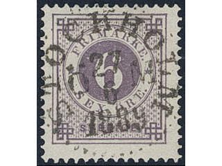 Sweden, Sverige, Sverige, Sverige. Facit 44a used, 6 öre bluish lilac. EXCELLENT …