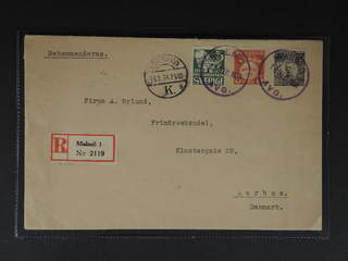 Sweden. Facit 139, 104, 239A cover , 3+5+27/80 öre as unusual mixed franking on …