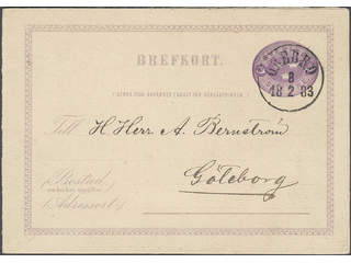 Sweden. Postal stationery, double postcard Facit Bkd1CII+CII , Reply card 6+6 öre sent …