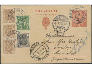 Sweden. Postal stationery, Single postcard, Facit bKe21, F71, etc., Postcard 10 öre …