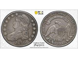 USA 50 cents 1826, VF-XF, PCGS VF35