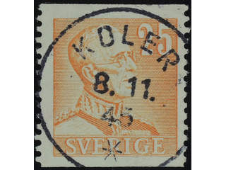Sweden. Facit 277 used , 1940 Gustaf V large numerals 25 öre orange. EXCELLENT …