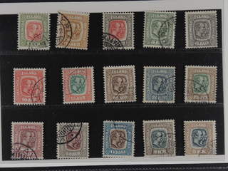 Iceland. Facit 76–90 used, 1907 Two Kings SET watermark crown (15). SEK 4500