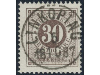 Sweden, Sverige, Sverige, Sverige. Facit 47c used, 30 öre black-brown. EXCELLENT …