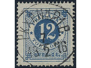 Sweden, Sverige, Sverige, Sverige. Facit 21o used, 12 öre ultramarinish deep blue, …
