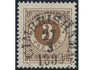 Sweden, Sverige, Sverige, Sverige. Facit 41c used, 3 öre dark orange-brown. Superb …