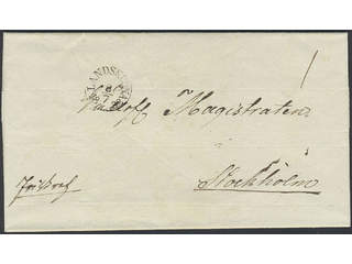 Sweden. M county. LANDSKRONA 8.7.1832, arc postmark. Type 1 on cover sent to Stockholm. …