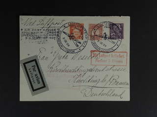 Sweden. Air mail cover Facit 83, 139, 153 , 3+12+20 öre on air mail cover sent with …