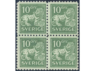 Sweden. Facit 144CcB, Bz ★★, 10 öre green type I perf. 9¾ on four sides on soft paper in …