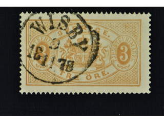 Sweden. Official Facit Tj1e used , 3 öre yellowish grey-brown, perf 14, yellowish paper. …