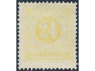Sweden. Facit 24h ★, 24 öre dull yellow–yellow. Very fine and fresh copy. Ex. Beckeman. …