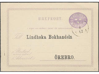 Sweden. Postal stationery, double postcard Facit bKd1BII , Response card 6 öre sent from …