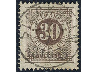 Sweden. Facit 35 used , 30 öre brown. EXCELLENT cancellation STOCKHOLM 7.10.1885.