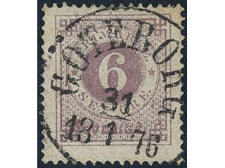 Sweden, Sverige, Sverige, Sverige. Facit 20j used, 6 öre lilac. Superb cancellation …