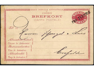 Sweden. Facit bKe4. Cancellations, DENMARK. Danish single line cancellation FRA SVERRIG …