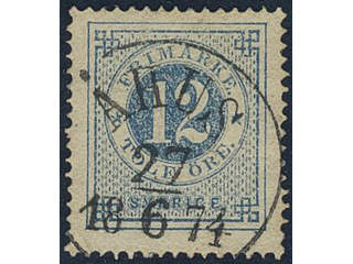 Sweden, Sverige, Sverige, Sverige. Facit 21j used, 12 öre pale blue. Beautiful example …
