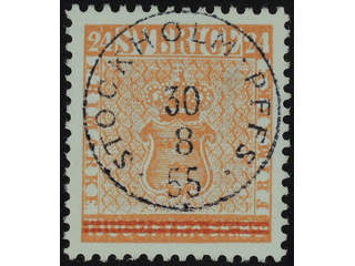 Sweden. Facit 475 used , 1955 Stockholmia-55 24 öre red. EXCELLENT cancellation …