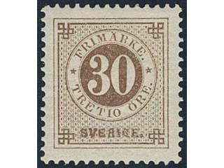 Sweden. Facit 47e ★, 30 öre yellowish brown. Superb–EXCELLENT. SEK 4000+