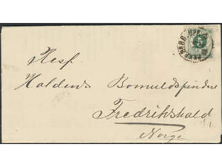 Sweden. Facit 43d on cover, 5 öre dark green on yellowish paper on printed matter of …