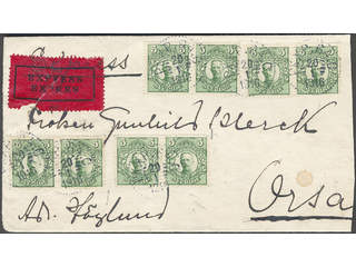 Sweden. Facit 79 cover, 8×5 öre as nice combination on special delivery 2-fold cover …
