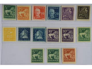 Sweden. ★★ 1920-36. Coil stamps. All different, e.g. F 140C, 147, 149A, 151C, 153, …