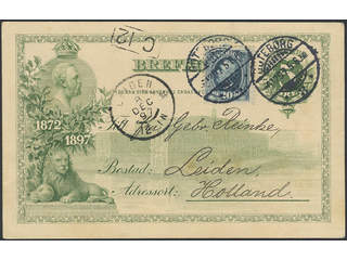 Sweden. Postal stationery, single postcard Facit bKe9, 56 , 1897 Commemorative postcard …