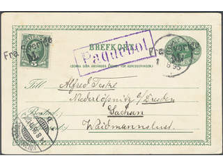 Sweden. Facit bKe7, 52. DENMARK. Danish cancellations PAQUEBOT (in violet) and FRA …
