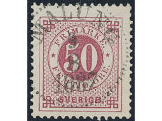 Sweden, Sverige, Sverige, Sverige. Facit 48b used, 50 öre carmine, even print. Superb …