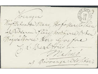 Sweden. K county. CARLSHAMN 20.11.1832, arc postmark. Type 1 on beautiful cover sent to …