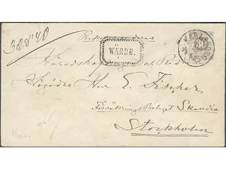 Sweden. Facit 35d cover , 30 öre dark brown on registered cover of lowest rate cancelled …