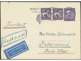 Sweden. Postal stationery, Single postcard, Facit bKe31, 146A, Postcard 10 öre …