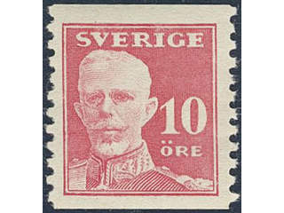 Sweden. Facit 149A ★★ , 1920 Gustaf V full face 10 öre red, perf on two sides. SEK 900