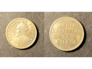 Panama 1/2 centesimo 1907, AU/UNC
