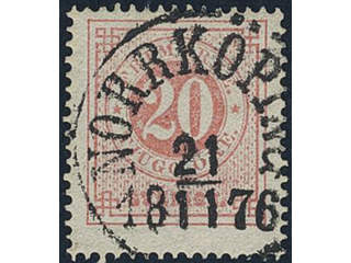 Sweden, Sverige, Sverige, Sverige. Facit 22g used, 20 öre dull red. Superb cancellation …