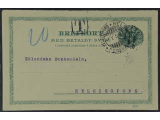 Sweden. Postal stationery, double postcard Facit bKd12 , Originating card 5 öre with …