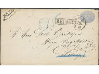 Sweden. Postal stationery, stamped envelope Facit Fk2 , Stamped envelope 12 öre sent …