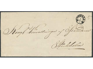 Sweden. E county. MOTALA 1.7.1835, arc postmark. Type 2 on cover sent to Stockholm. …