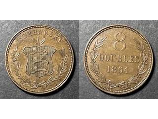 Guernsey  Queen Victoria (1837-1901) 8 doubles 1864, AU/UNC